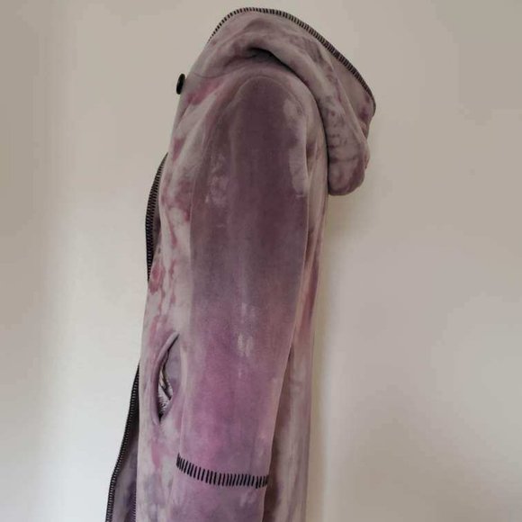 Vintage Marvin Richards Cashmere Long hoodie Coat gray black Red purple M L XL - Picture 9 of 15